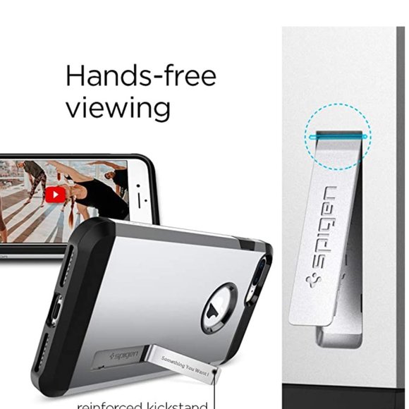 SPIGEN TOUGH ARMOR iPHONE 8 AND 7S PLUS CASE IN SATIN SILVER - Picture 4 of 14